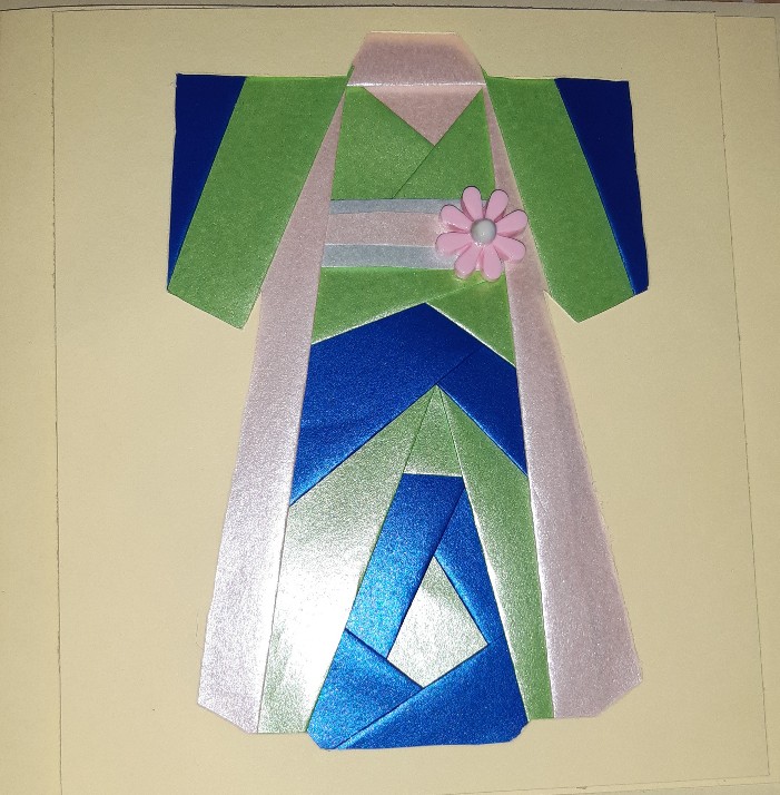 Beautiful Kimono handmade blank greetings card (A)