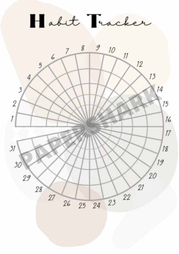 Circle Monthly Habit Tracker Blobs Bujo - product image 5