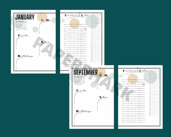 Monthly Tracker Spread Dots Bujo - main product image