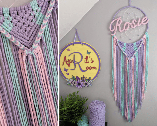 Macrame Unicorn Dreamcatcher Personalised Home Decor kids Bedroom Nursery Wall Hanging - main product image