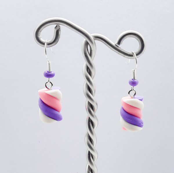 Marshmallow earrings – purple - main product image