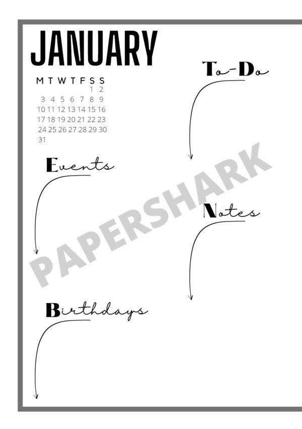 Monthly Tracker Spread Plain Bujo - product image 2