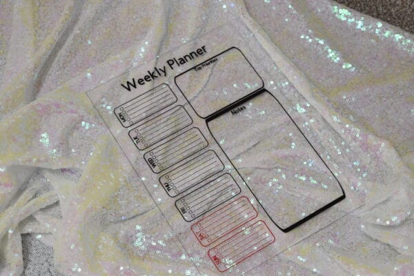 Personalised Weekly Planner, Acrylic Planner, Dry Wipe Clean Planner - main product image
