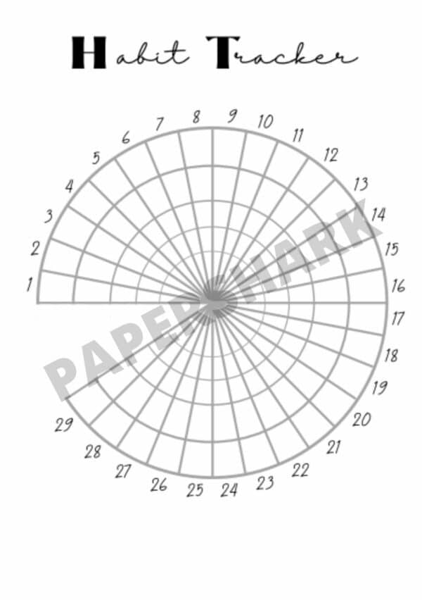 Circle Monthly Habit Tracker Plain Bujo - product image 3