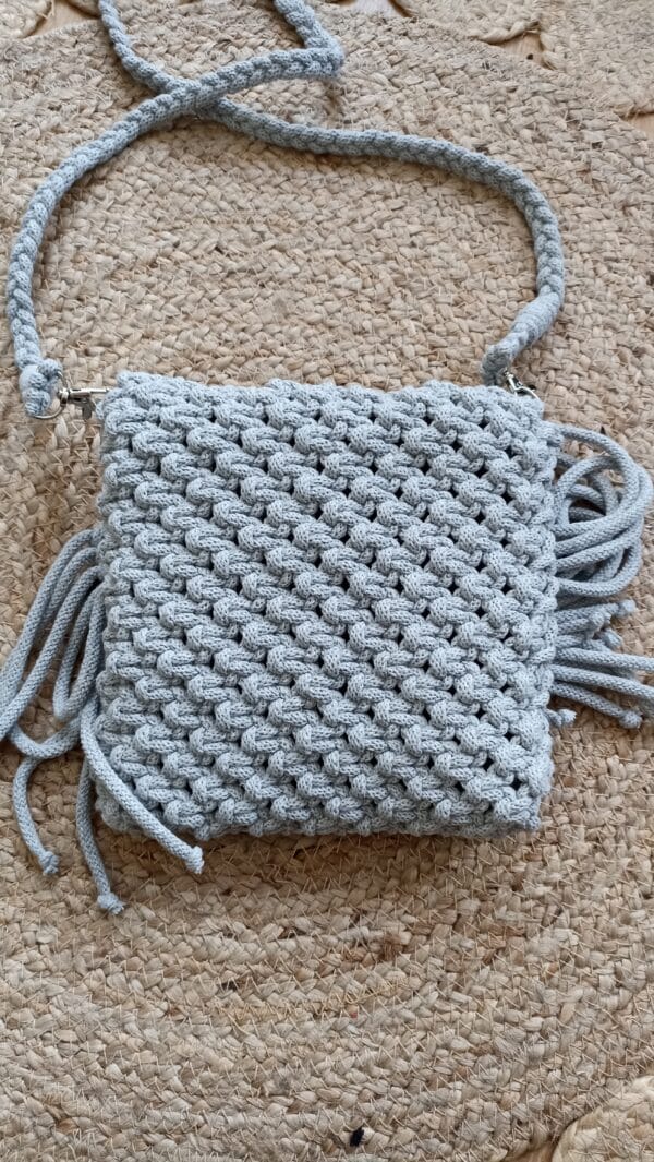 Grey Boho Macrame Bag - product image 2