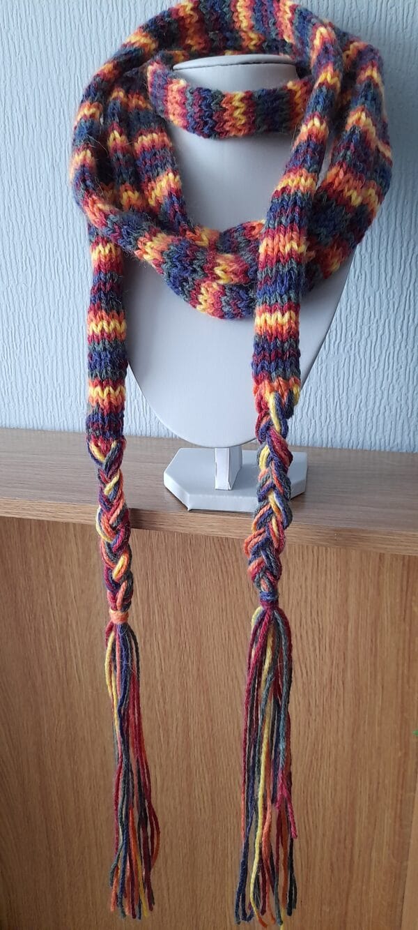 Skinny Knitted Rainbow Scarf - product image 2