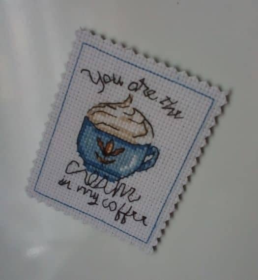 You Are The Cream In My Coffee Cross Stitch Magnet – Coffee Lover Gift - main product image