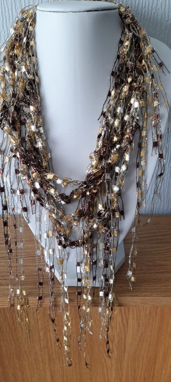 Necklace Scarf Shimmer Sparkle Gold - product image 2