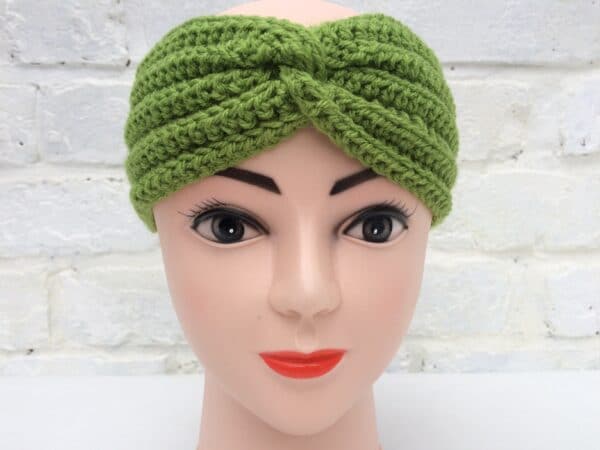 Green warm headband, fun gift for joggers - main product image