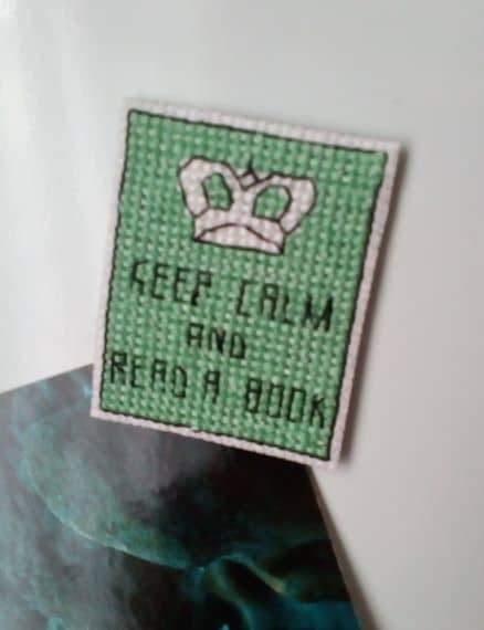 Keep Calm and Read A Book, Cross Stitch Fridge Magnet - product image 3