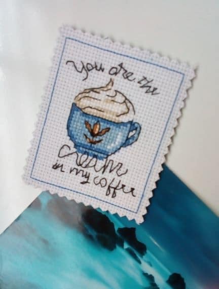 You Are The Cream In My Coffee Cross Stitch Magnet – Coffee Lover Gift - product image 3