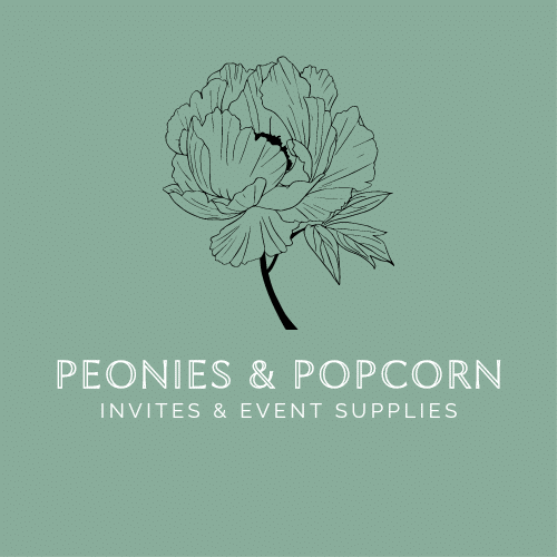 Peoniesandpopcorn shop logo