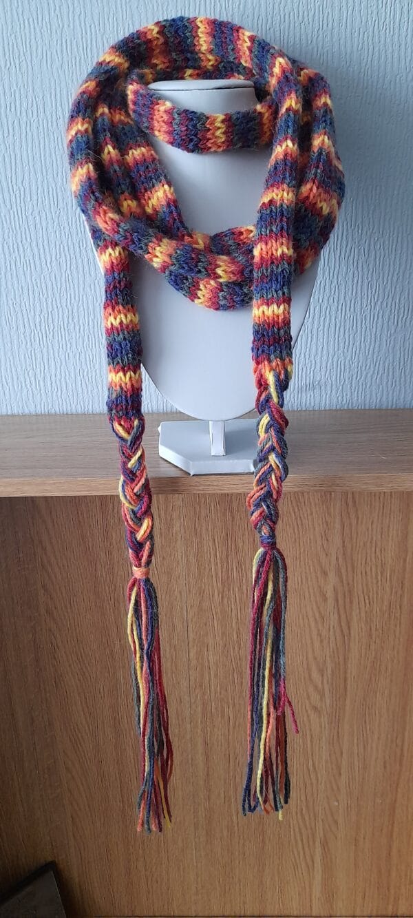 Skinny Knitted Rainbow Scarf - product image 4