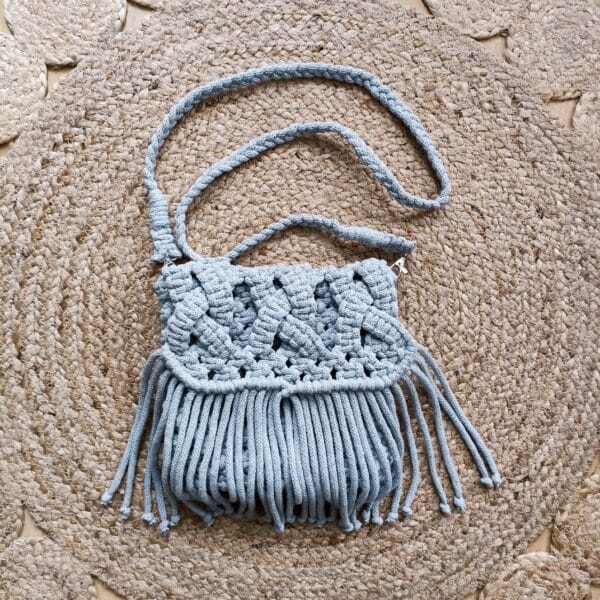 Grey Boho Macrame Bag - main product image