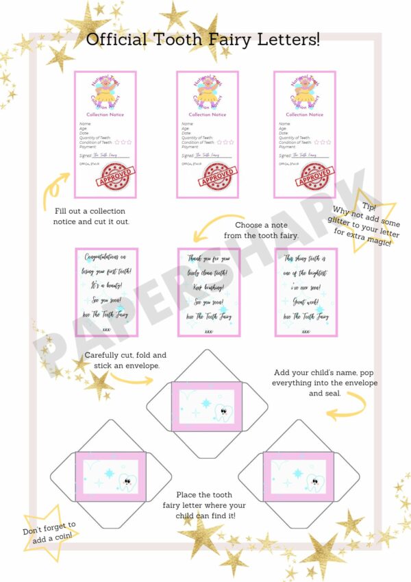 Printable Miniature Tooth Fairy Letter Pink - product image 2