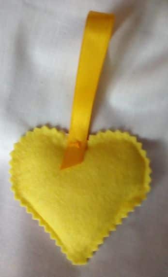 You Are My Sunshine – Hanging Heart, Pocket Hug – Cross Stitch Yellow Sun - product image 3