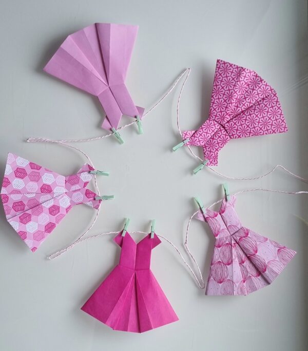 Pink origami garland - main product image