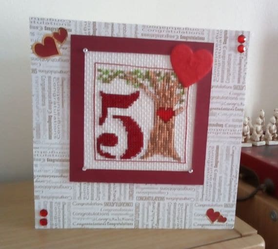 Congratulations 5th Wood Wedding Anniversary Card - main product image