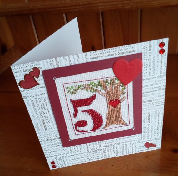 Congratulations 5th Wood Wedding Anniversary Card - product image 4