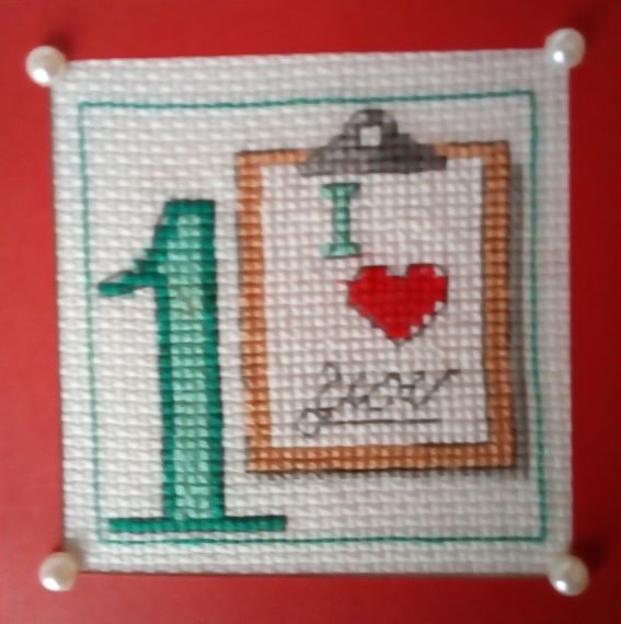 1st Paper Wedding Anniversary Cross Stitch Card – Congratulations Card - product image 5