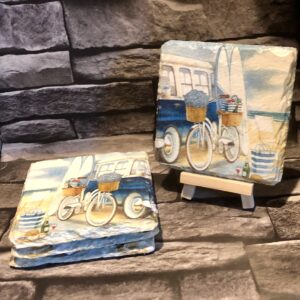 Decoupaged slate coasters (x4)