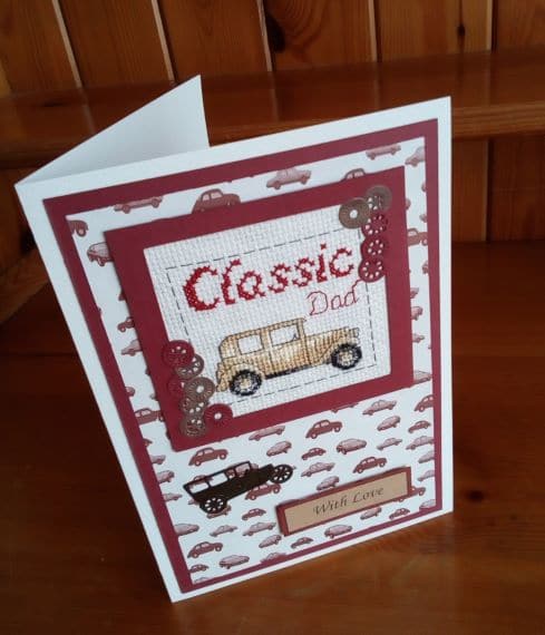Classic Dad Cross Stitch Card – Birthday Card for Dad, Father’s Day - product image 4