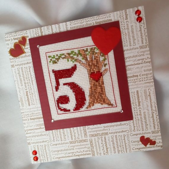 Congratulations 5th Wood Wedding Anniversary Card - product image 2