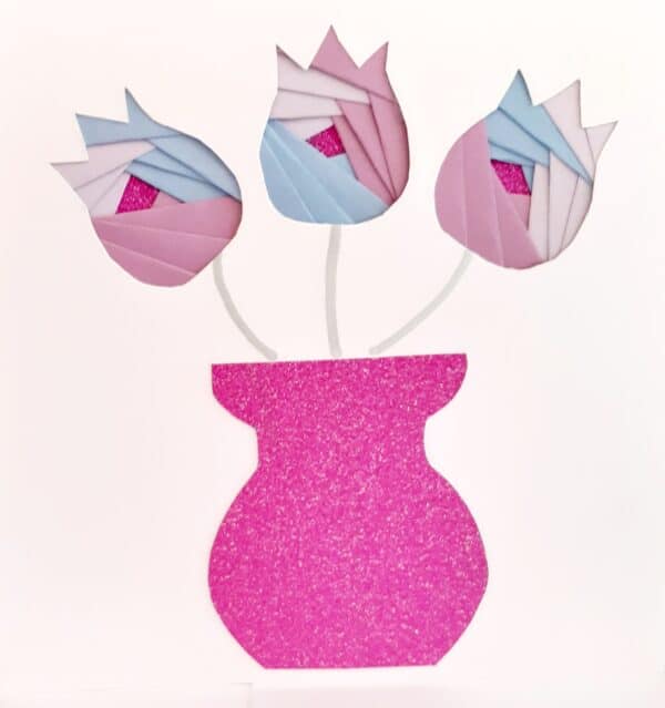 Handmade tulips blank greetings card - product image 2