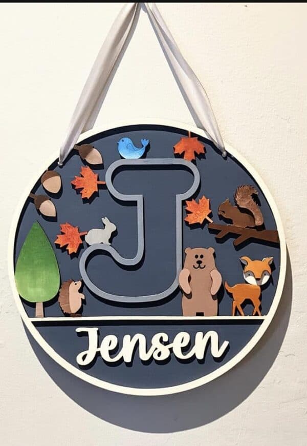 Woodland personalised name sign - main product image