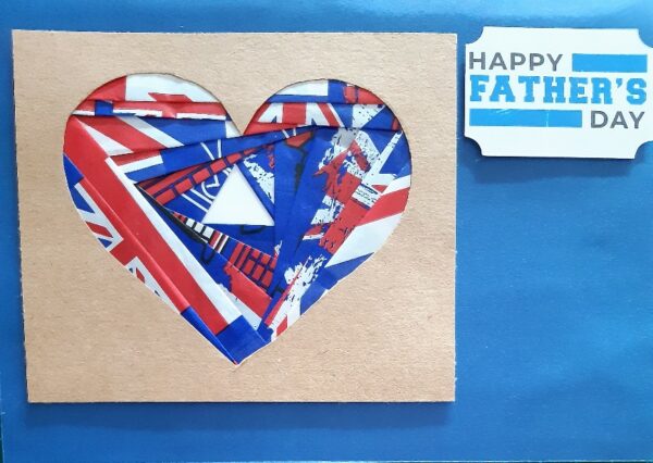 Fathers day union jack heart card. - main product image