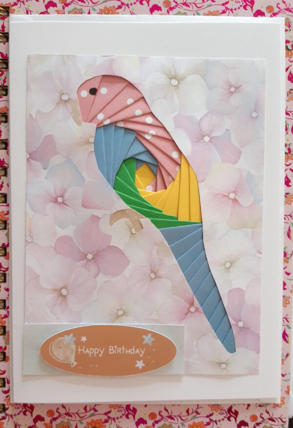 Handmade Parrot birthday card - main product image