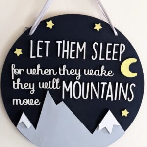 Hanging quote sign kids bedroom/nursery