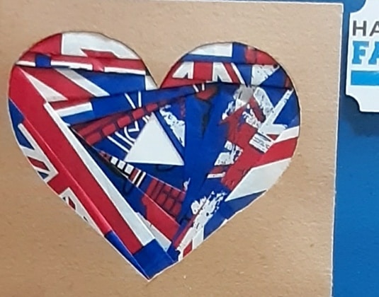 Fathers day union jack heart card. - product image 2