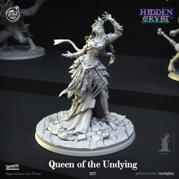 Queen of The Undying – Un painted, 3d printed, print on demand - product image 2