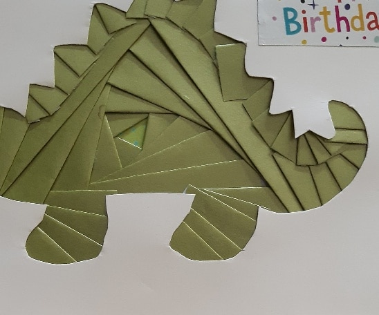 Handmade green Dinosaur birthday card - product image 2