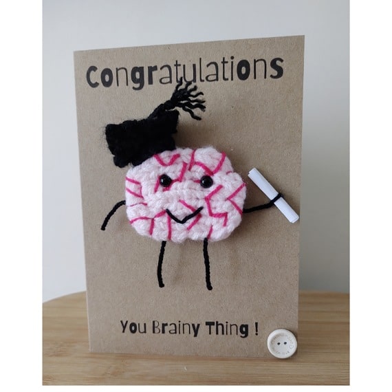Knitted brain graduation card - main product image