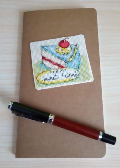 For My Sweet Friend Kraft Notebook, Cross Stitch Friend, Friendship Gift - main product image