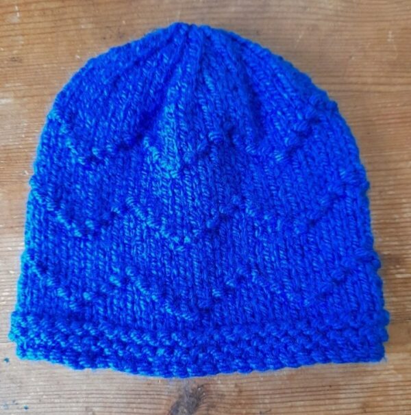 Hand Knitted Blue Baby Hat - product image 2