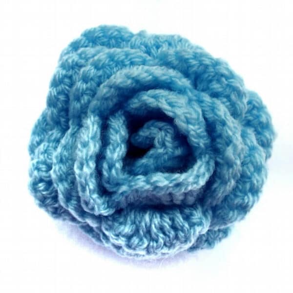 Hair pony tail band large pale blue crochet rose flower hair bobble - main product image