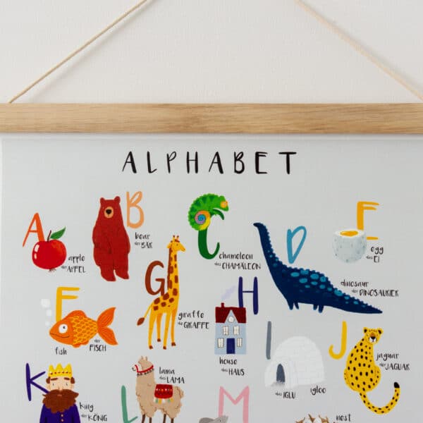 BILINGUAL English & German Alphabet print educational ABC poster printed on high quality paper - product image 4