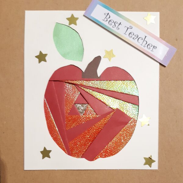 Best teacher red apple card. - main product image