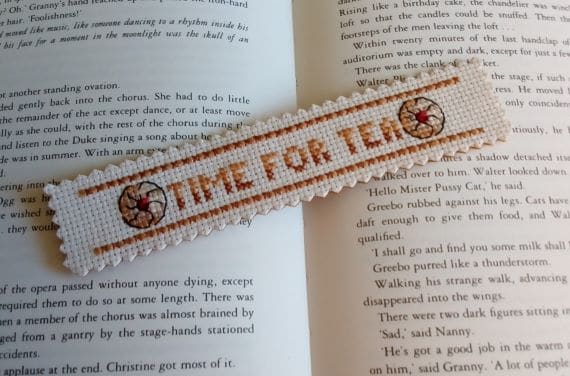 Time For Tea Bookmark, Cross Stitch Bookmark - main product image