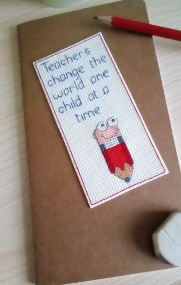 Teacher Gift Notebook with Cross Stitch, Teacher Appreciation Gift – Teachers Change the World - product image 2