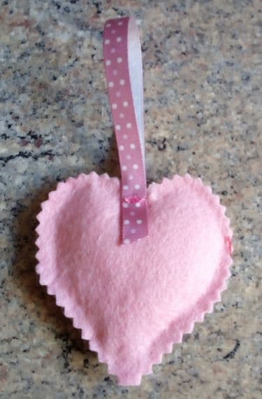 Chrysanthemum Hanging Heart, Pocket Hug, Cross Stitch Heart - product image 3