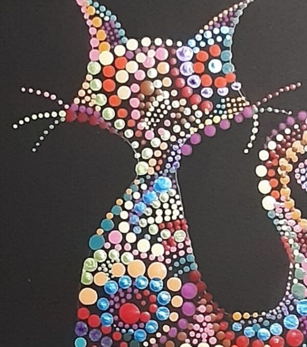 Pussy cat dot art painted picture. - product image 2