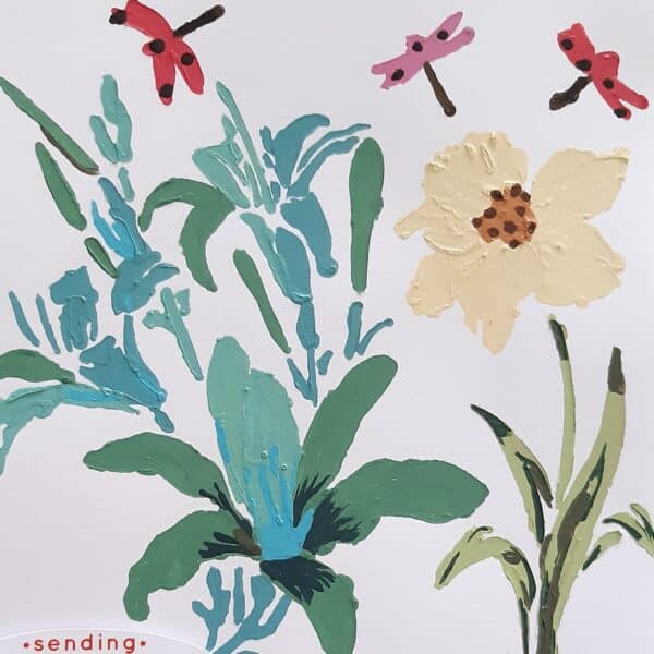 Handpainted floral birthday card - product image 2