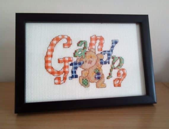 Grandpa Teddy Bear Picture, Cross Stitch - main product image