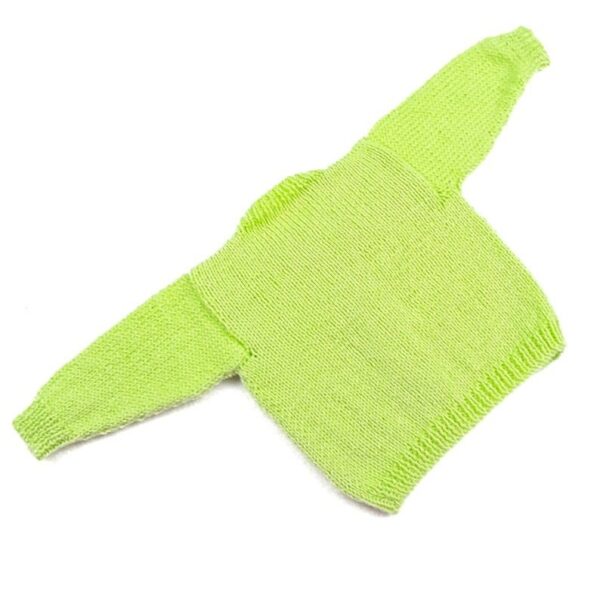 Hand knitted baby girl boy cardigan in lime green 0 – 3 months - product image 4