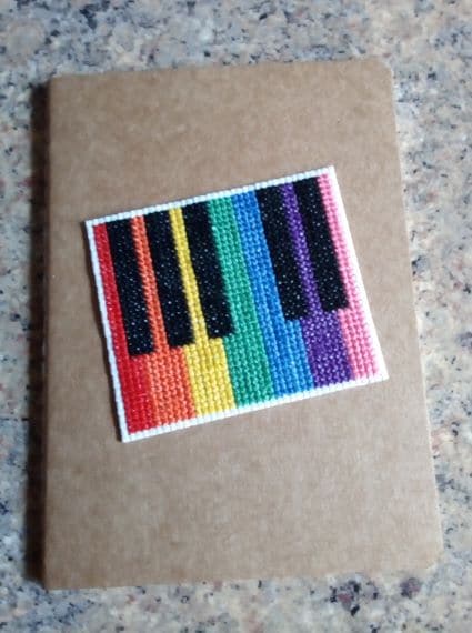 Rainbow Piano Keyboard Notebook, Cross Stitch, A6 - product image 2