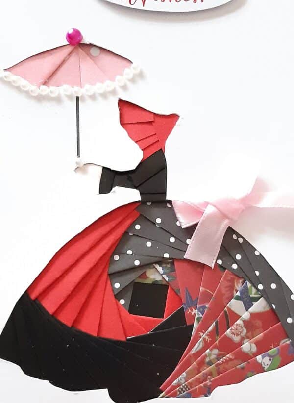 Lady with parasol best wishes birthday card. (A) - product image 2